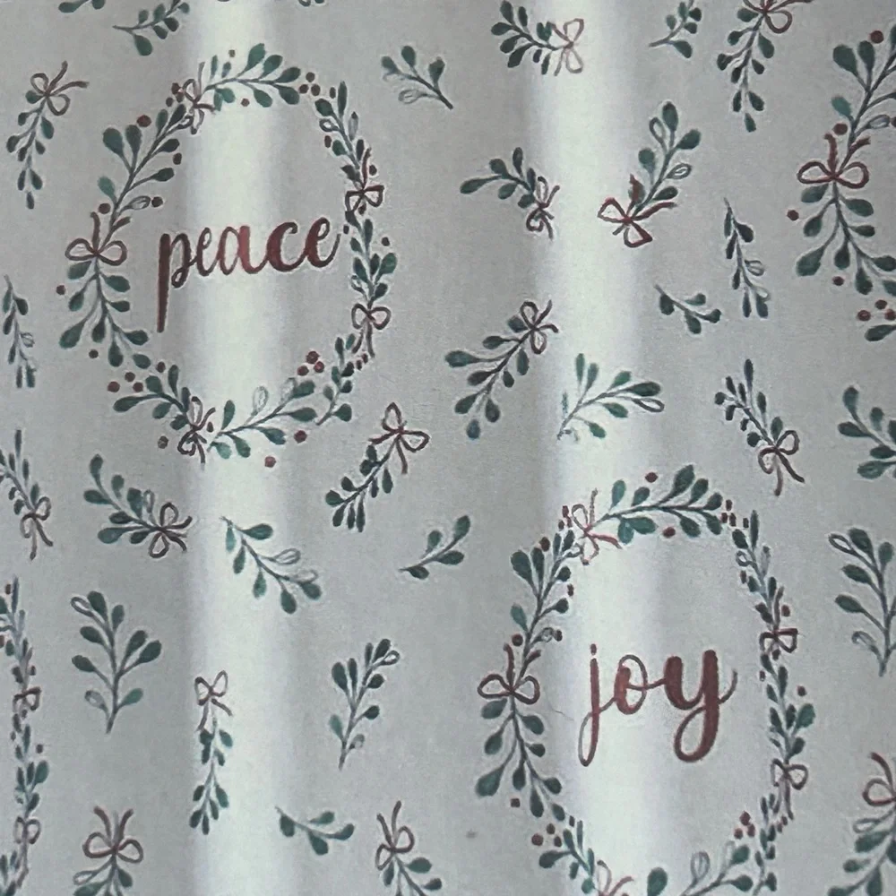 Shower Curtain Peace Joy Christmas NEW UNUSED